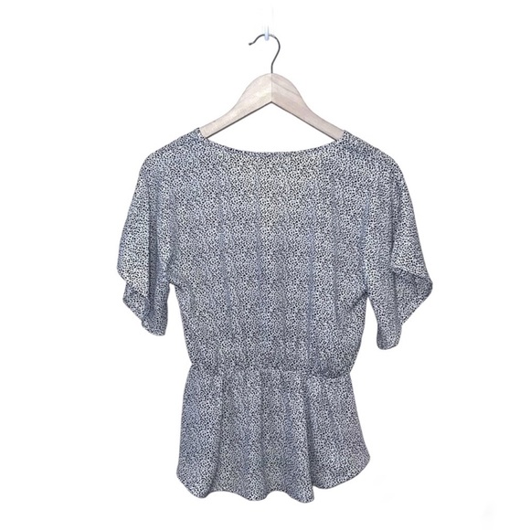 EUC Sienna Sky Black and White Printed Peplum Blouse - Picture 2 of 6